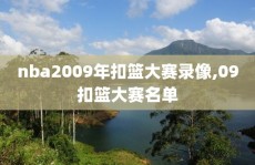 nba2009年扣篮大赛录像,09扣篮大赛名单